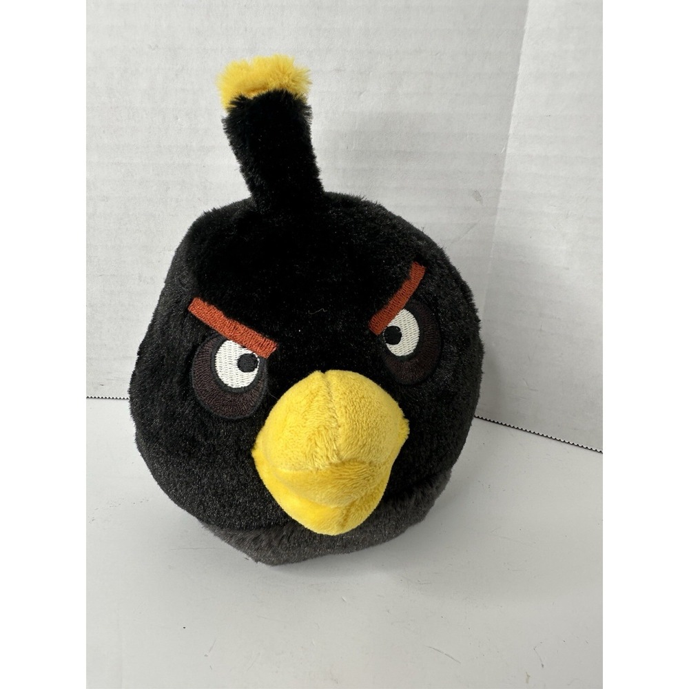 Angry Birds Black Bomber 6” Plush Stuffed Animal 2010 Commonwealth Bird